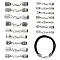 16Pcs Alloy Cord Ends, Platinum, 32~43mm, 16pcs/set