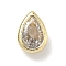 Teardrop Brass Micro Pave Cubic Zirconia Cabochons, Rack Plating, Long-Lasting Plated, Lead Free & Cadmium Free, Real 18K Gold Plated, Clear, 7.5x5x3mm