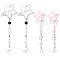 2Pcs 2 Styles Star Iron & Plastic Snap Hair Clips, Hair Accessorise for Girls, Mixed Color, 107~123mm, 1pc/style
