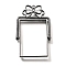 Alloy Open Back Bezel Pendants, For DIY UV Resin, Epoxy Resin, Cadmium Free & Nickel Free & Lead Free, Rectangle with Bowknot, Gunmetal, 48.5x31x3.5mm, Hole: 1.5mm
