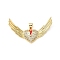 Brass Micro Pave Clear Cubic Zirconia Pendants, Heart & Wings, with Enamel, Lead Free & Cadmium Free, Long-Lasting Plated, Rack Plating, Real 18K Gold Plated, 23.5x38x5.5mm, Hole: 4.5x3mm