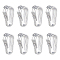 8Pcs Rhodium Plated 925 Sterling Silver Snap on Pendant Bails, with 925 Stamp, Platinum, 7x2.5x3.5mm, Hole: 6.5x2.5mm