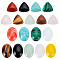 18Pcs 18 Style Natural & Synthetic Mixed Gemstone Cabochons, Oval & Triangle, 1pc/style