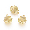 Brass Pendants, Scallop Shape, Golden, 14x11x4.5mm, Hole: 1mm