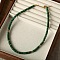 Synthetic Malachite Disc Heishi Beaded Necklaces for Women, with Stainless Steel End Chains, Golden, 15.75 inch(40cm)