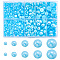 70G  5 Styles ABS Plastic Imitation Pearl Cabochons, Half Round, Deep Sky Blue, 4~12x2~5.5mm