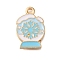Christmas Theme Alloy Enamel Pendants, Light Gold, Snowflake, 19x13x1.5mm, Hole: 1.6mm