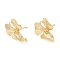 Brass Stud Earring Findigs, with Vertical Loops, Cadmium Free & Nickel Free & Lead Free, Flower, Real 18K Gold Plated, 17.5x15mm, Hole: 1.4mm