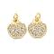Brass Micro Pave Clear Cubic Zirconia Charms, Cadmium Free & Nickel Free & Lead Free, Apple, Golden, 11x9.5x2.5mm, Hole: 2.5mm