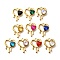 304 Stainless Steel Pendants, with Rhinestone, Real 18K Gold Plated, Ion Plating(IP), Heart, Mixed Color, 25.5x19.5x5.5mm, Hole: 2mm