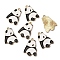Alloy Enamel Pendants, Light Gold, Panda, Black, 24.5x17.5x1mm, Hole: 1.6mm