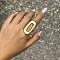 Alloy Cuff Rings for Women, Oval, US Size 6 3/4(17.1mm)