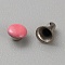 Brass Garment Rivets, for Clothes Bag Shoes Leather Craft, Hot Pink, 4x2.5mm, Hole: 2mm