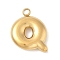 304 Stainless Steel Initial Pendants, Ion Plating(IP), Real 18K Gold Plated, Letter Q, 16~18x6~18x3mm, Hole: 1.8mm