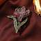 Tulip Alloy Rhinestone Brooches for Backpack Clothes, Light Amethyst, 55x43.5mm