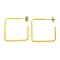 Ion Plating(IP) 304 Stainless Steel Square Stud Earrings, Real 18K Gold Plated, 31x31x2mm