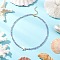 Summer Beach Natural Amethyst Round Beaded Necklaces, Synthetic Turquoise Starfish Necklaces, Golden, 14.76 inch(37.5cm) Long+50mm Extender