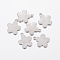 Tarnish Resistant 304 Stainless Steel Charms, Flower, Stainless Steel Color, 14x12x1mm, Hole: 1mm