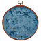 Galaxy Enamel Pin Hoop, Corduroy Wall Hanging Brooch, Flat Round, Steel Blue, 240x215x10mm, Hole: 17.5x22.5mm