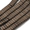 Electroplated Non-magnetic Synthetic Hematite Beads Strands, Rectangle, Matte Style, 2-Hole, Coffee, 6x2x3mm, Hole: 1.2mm, about 199pcs/strand, 15.75 inch(40cm)