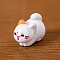 Resin Cat Shape Miniature Ornaments, for Garden Dollhouse Accessories, White, 21x29mm