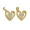 Brass Micro Pave Cubic Zirconia Pendants, Long-Lasting Plated, Cadmium Free & Lead Free, Rack Plating, Real 18K Gold Plated, Heart, 20x16.5x4mm, Hole: 4x3mm