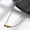 304 Stainless Steel Snake Chain Necklace for Women, for Beadable Necklace Making, Golden, 17.24 inch(43.8cm)