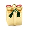Christmas Brass Enamel Beads, Box, Rack Plating, Long-Lasting Plated, Cadmium Free & Lead Free, Real 18K Gold Plated, 12.5x10.5x10mm, Hole: 1.4mm