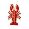 Alloy Enamel Pendants, Golden, Shrimp, 68.5x38x22mm, Hole: 2.7mm