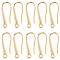 32Pcs Brass Earring Hooks, Cadmium Free & Lead Free, Real 24K Gold Plated, 20x8x2mm, Hole: 1.6mm, Pin: 0.8mm
