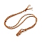 Braided Wax Rope Cord Macrame Pouch Necklace Making, Adjustable Wood Beads Interchangeable Stone Necklace, Chocolate, 35.43 inch(90cm), 4mm