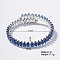 Elegant Brass Pave Blue Cubic Zirconia Rhombus Open Cuff Bracelet for Women, Platinum, Inner Diameter: 2 inch(5.1cm)