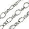 Tarnish Resistant 304 Stainless Steel Chains, Unwelded, with Spool, Stainless Steel Color, 14x9.5x2mm