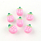 Handmade Strawberry Polymer Clay Beads, Pearl Pink, 11~12x8~9x4~5mm, Hole: 1mm