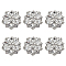6Pcs Glass Rhinestone Shank Buttons, with Alloy Findings, 1-Hole, Flower, Platinum, 22x13mm, Hole: 2mm