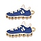 Rack Plating Alloy Enamel Pendants, Cadmium Free & Nickel Free & Lead Free, Light Gold, Shoes Charm, Medium Blue, 26x14x1mm, Hole: 1.8mm