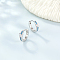 925 Sterling Silver Butterfly Hoop Earrings, with Cubic Zirconia, Silver, Blue, 13x10mm