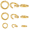 9Pcs 3 Styles 925 Sterling Silver Lock Jump Ring, Round Ring, with 925 Stamp, Real 24K Gold Plated, 6~10x1.5mm, Inner Diameter: 3.5~6.5mm, 3 styles, 3pcs/style, 9pcs