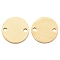 304 Stainless Steel Links Connectors, Manual Polishing, Flat Round, Golden, 10x1mm, Hole: 1mm