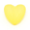Opaque Acrylic Beads, Frosted, Heart, Yellow, 12x12.5x7mm, Hole: 1.6mm
