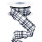 10 Yards 5/8 Inch Black Gingham Wired Ribbon Plaid Ribbon Gingham Double Chiffon Ruffled Edge Polyester Ribbon with Spool for Gift Wrapping Wedding Invitations Bouquets Christmas Decor Craft