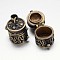 Rack Plating Brass Prayer Box Pendants, Wish Box, Carved Column, Nickel Free, Antique Bronze, 20x14x18mm, Hole: 5x3mm