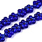 Handmade Silver Foil Glass Beads, Flower, Medium Blue, 13~14.5x14~15x7~9mm, Hole: 1.2~2mm