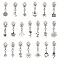 20Pcs Alloy Replacement Zipper Sliders, Flower, with Alloy Pendants, Platinum, 40~48mm