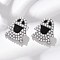 Brass ABS Imitation Pearl Stud Earrings, Cadmium Free & Lead Free, Rack Plating, with Enamel, Ghost, Platinum, 21.5x20mm