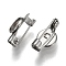 Tarnish Resistant 304 Stainless Steel Brooch Findings, Flat Round, Stainless Steel Color, Tray: 6mm, 8x6mm, Pin: 0.6mm