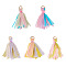 5Pcs 5 Colors Polyester Tassel Pendants, Mixed Color, 32x23.5x5mm, Hole: 4.5mm