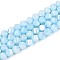 Anti-Tarnish Electroplate Glass Beads Strands, Imitation Gemstone, Twist, AB Color Plated, Faceted, Two Tone, Light Sky Blue, 5~5.5x6~6.5x6~6.5mm, Hole: 1mm, about 67~68pcs/strand, 14.76~15.16 inch(37.5~38.5cm)
