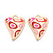Rack Plating Alloy Enamel Pendants, Heart, Cadmium Free & Nickel Free & Lead Free, Hot Pink, 34x25x3mm, Hole: 3.8mm