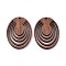 Walnut Wood Laser Cut Pendants, Hollow Charms, Undyed, Oval, 39.5x28x2.4mm, Hole: 1.6mm